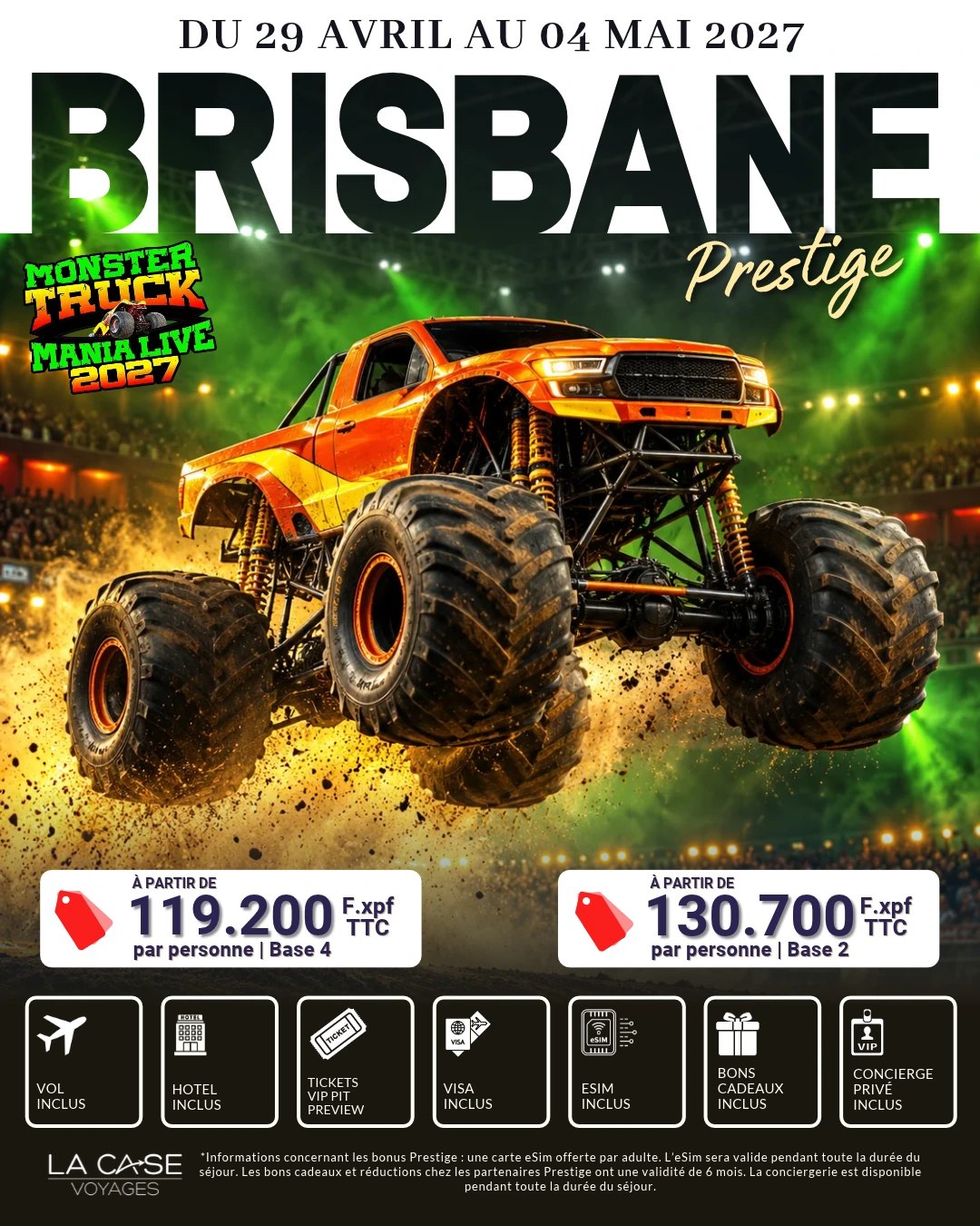 Brisbane - Monster Truck Mania Live 2027 – 29 avril au 4 mai 2027